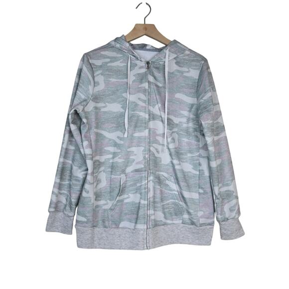 Amazon Womens L Camouflage Zip Front Hoodie Jacket - Picture 1 of 8